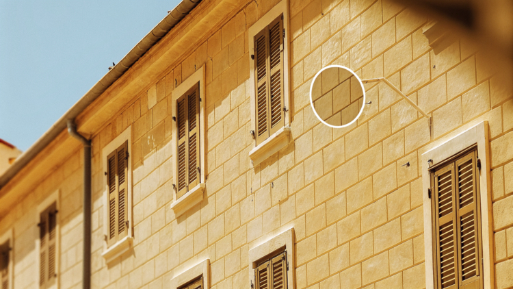 Illustration of Croatian apartment houses with an official registration tag, representing Croatia's 2027 Airbnb rules