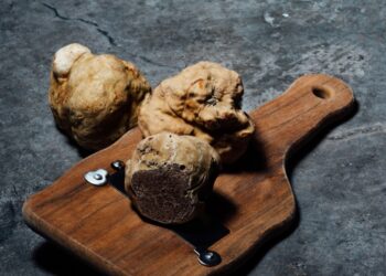 Istrian truffles on a board