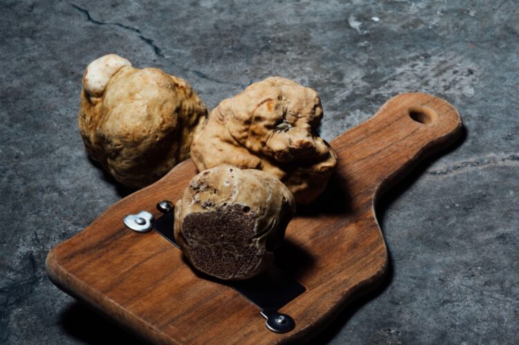 Istrian truffles on a board