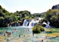 Swimming at the national park Krka