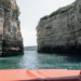 Rocky Adriatic cliffs dropping into clear sea on the Croatian coast