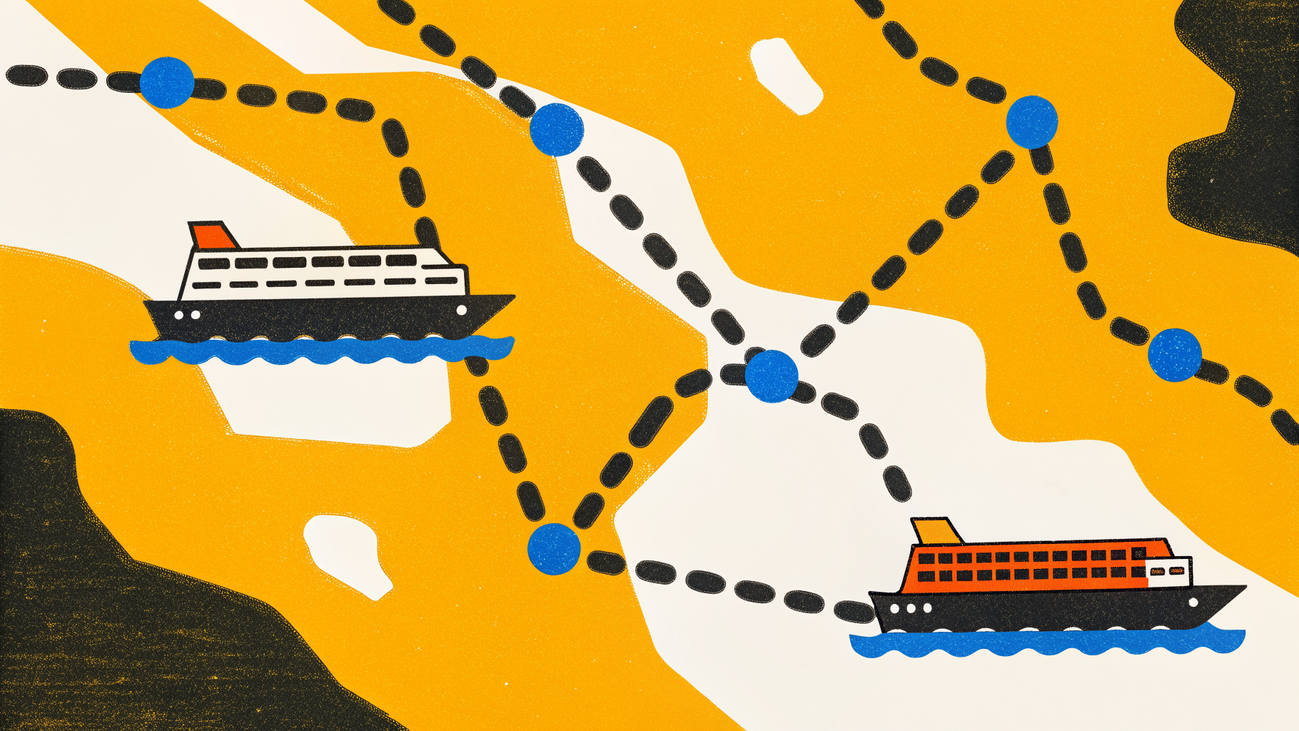 Map of main Croatian ferry and catamaran routes between Split, Zadar, Dubrovnik and the islands